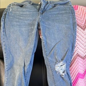 Levi's Blue Distressed Skinny Jeans